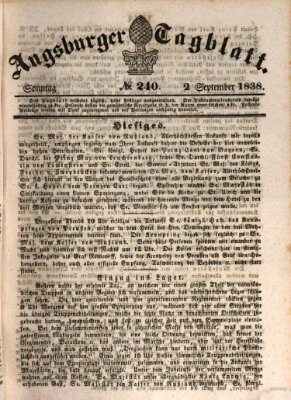 Augsburger Tagblatt Sonntag 2. September 1838