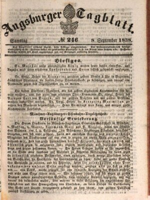 Augsburger Tagblatt Samstag 8. September 1838