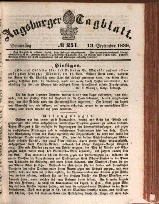 Augsburger Tagblatt Donnerstag 13. September 1838