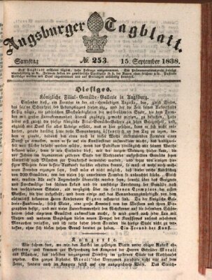 Augsburger Tagblatt Samstag 15. September 1838