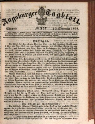 Augsburger Tagblatt Mittwoch 19. September 1838