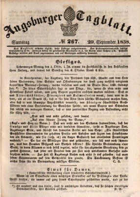 Augsburger Tagblatt Samstag 29. September 1838