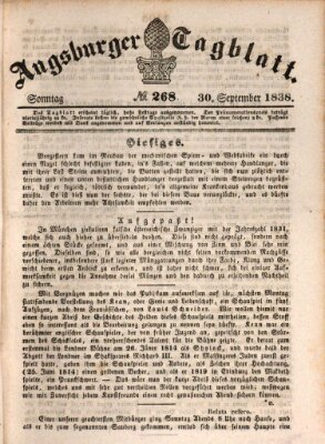 Augsburger Tagblatt Sonntag 30. September 1838