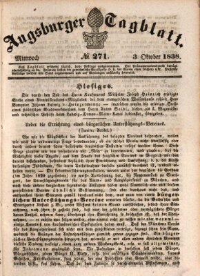 Augsburger Tagblatt Mittwoch 3. Oktober 1838