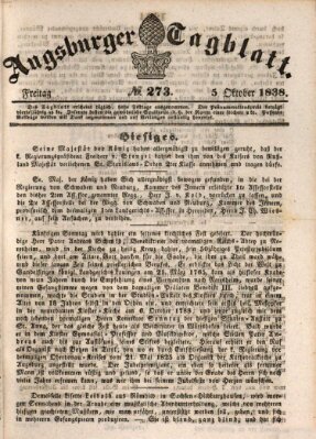 Augsburger Tagblatt Freitag 5. Oktober 1838