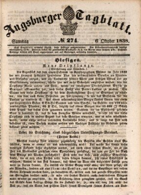 Augsburger Tagblatt Samstag 6. Oktober 1838