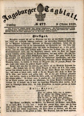 Augsburger Tagblatt Dienstag 9. Oktober 1838