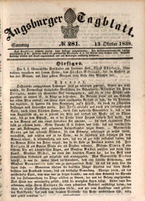 Augsburger Tagblatt Samstag 13. Oktober 1838