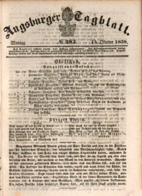 Augsburger Tagblatt Montag 15. Oktober 1838