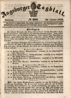 Augsburger Tagblatt Samstag 20. Oktober 1838