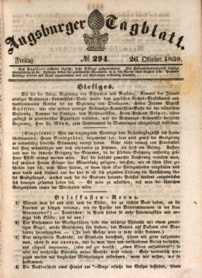 Augsburger Tagblatt Freitag 26. Oktober 1838