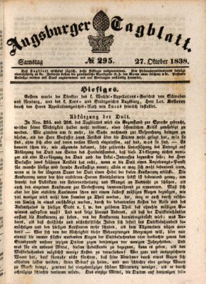 Augsburger Tagblatt Samstag 27. Oktober 1838