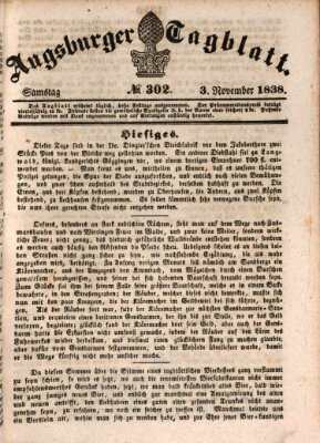 Augsburger Tagblatt Samstag 3. November 1838