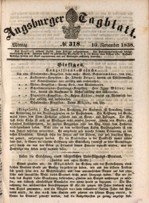 Augsburger Tagblatt Montag 19. November 1838