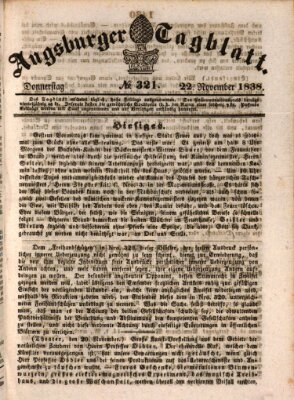 Augsburger Tagblatt Donnerstag 22. November 1838