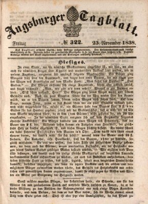 Augsburger Tagblatt Freitag 23. November 1838