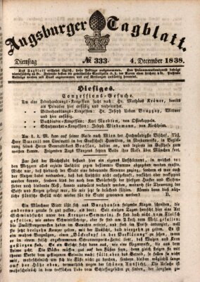 Augsburger Tagblatt Dienstag 4. Dezember 1838