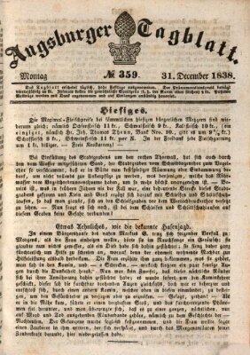 Augsburger Tagblatt Montag 31. Dezember 1838