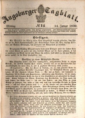 Augsburger Tagblatt Montag 14. Januar 1839