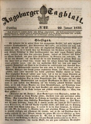 Augsburger Tagblatt Dienstag 22. Januar 1839