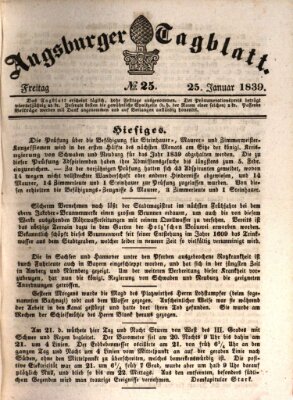 Augsburger Tagblatt Freitag 25. Januar 1839