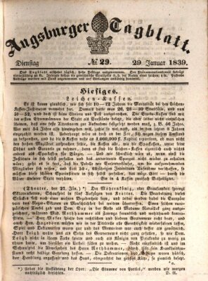 Augsburger Tagblatt Dienstag 29. Januar 1839