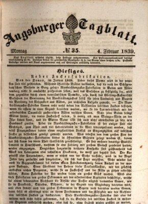 Augsburger Tagblatt Montag 4. Februar 1839