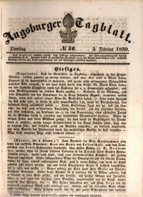 Augsburger Tagblatt Dienstag 5. Februar 1839