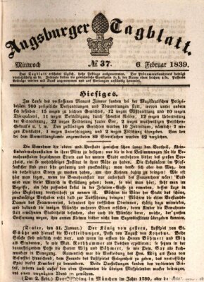 Augsburger Tagblatt Mittwoch 6. Februar 1839