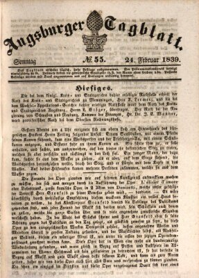 Augsburger Tagblatt Sonntag 24. Februar 1839