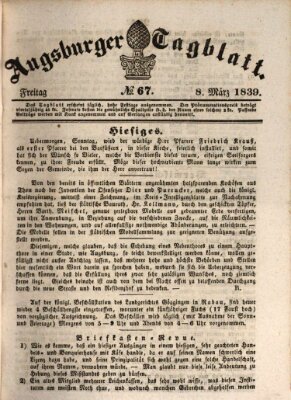 Augsburger Tagblatt Freitag 8. März 1839