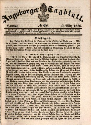 Augsburger Tagblatt Samstag 9. März 1839