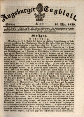 Augsburger Tagblatt Sonntag 10. März 1839