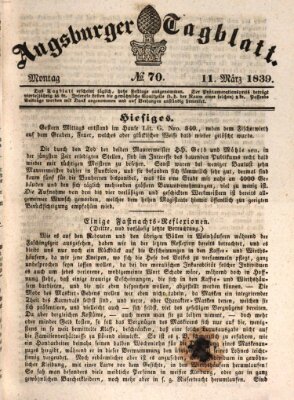 Augsburger Tagblatt Montag 11. März 1839