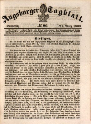 Augsburger Tagblatt Donnerstag 21. März 1839