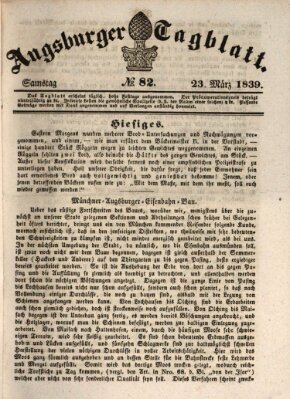 Augsburger Tagblatt Samstag 23. März 1839