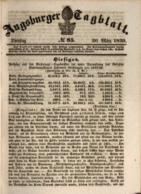 Augsburger Tagblatt Dienstag 26. März 1839