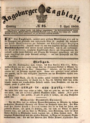 Augsburger Tagblatt Sonntag 7. April 1839