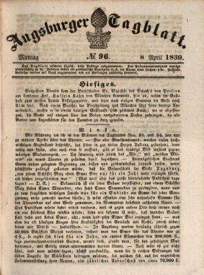 Augsburger Tagblatt Montag 8. April 1839