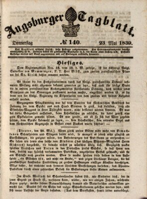 Augsburger Tagblatt Donnerstag 23. Mai 1839