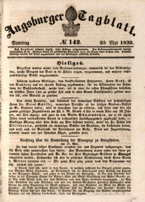 Augsburger Tagblatt Samstag 25. Mai 1839