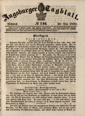 Augsburger Tagblatt Mittwoch 29. Mai 1839