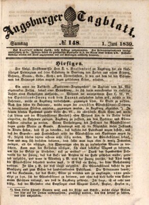 Augsburger Tagblatt Samstag 1. Juni 1839