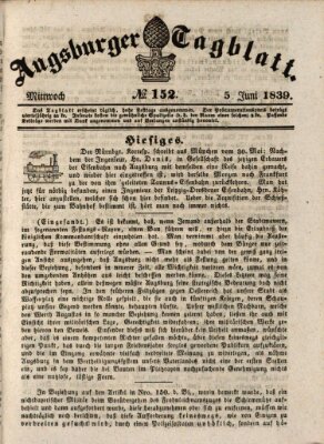 Augsburger Tagblatt Mittwoch 5. Juni 1839