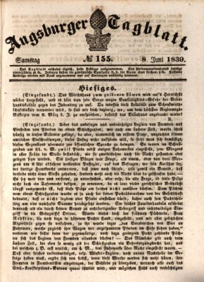 Augsburger Tagblatt Samstag 8. Juni 1839