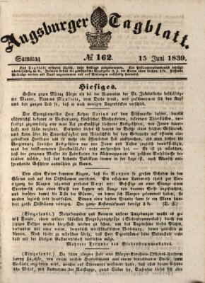 Augsburger Tagblatt Samstag 15. Juni 1839