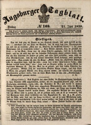 Augsburger Tagblatt Freitag 21. Juni 1839