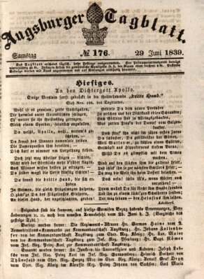 Augsburger Tagblatt Samstag 29. Juni 1839