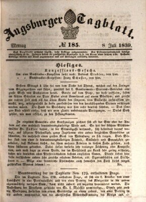 Augsburger Tagblatt Montag 8. Juli 1839