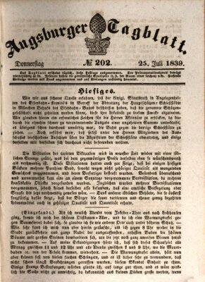 Augsburger Tagblatt Donnerstag 25. Juli 1839